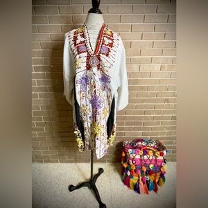 Authentic Traditional Siwan (Egyptian Berber) White Beaded Wedding Tunic/Dress